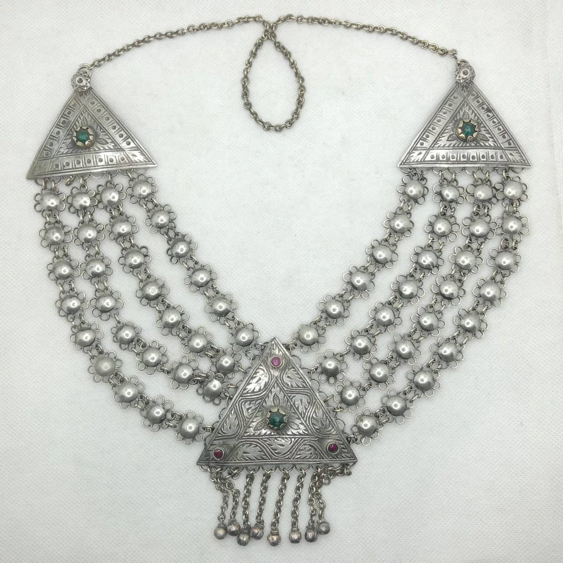 vintarust - Wholesale Bib Necklace - Ethnic Multilayers Bib Necklace, Tribal Boho Kuchi Necklace6