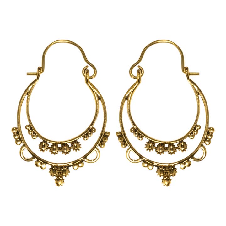Versailles Brass Hoop Earrings for wholesale by Saraswati Imports