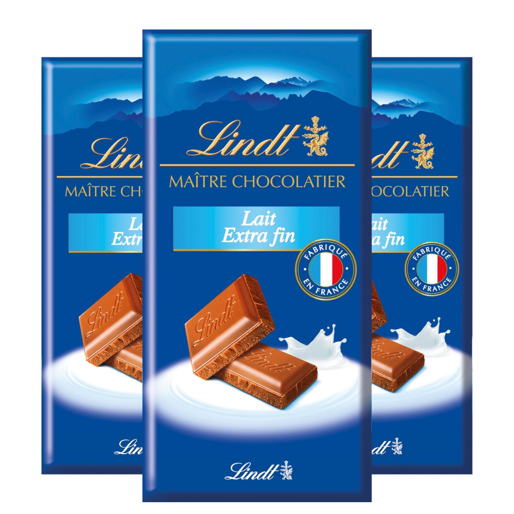123bonbon – wholesale Chokladkaka – LINDT Original mjölkchokladkaka - 3 x 110 g1