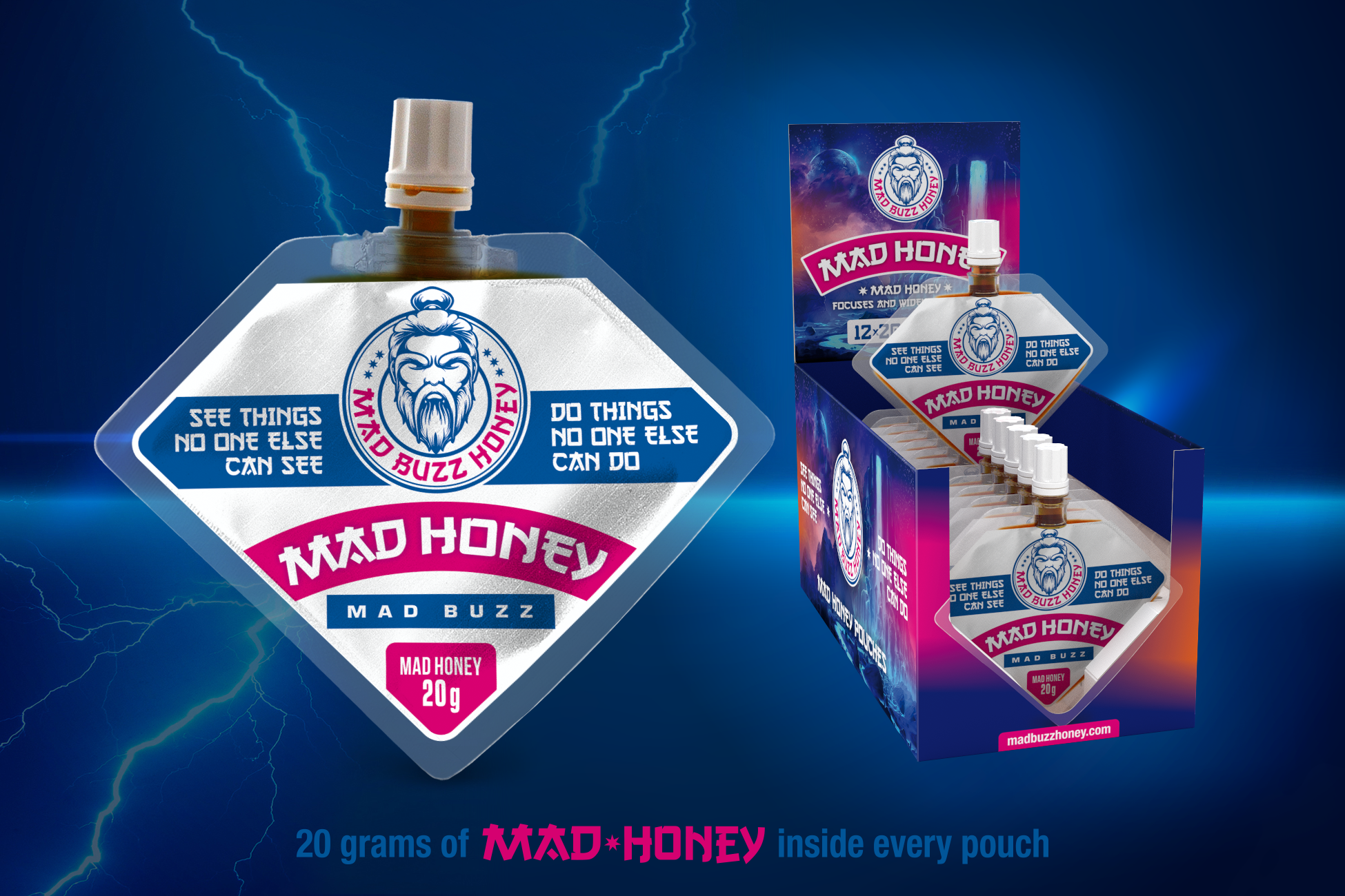 Mad Buzz - Wholesale Honey - Mad Honey Pouch 12-Pack6