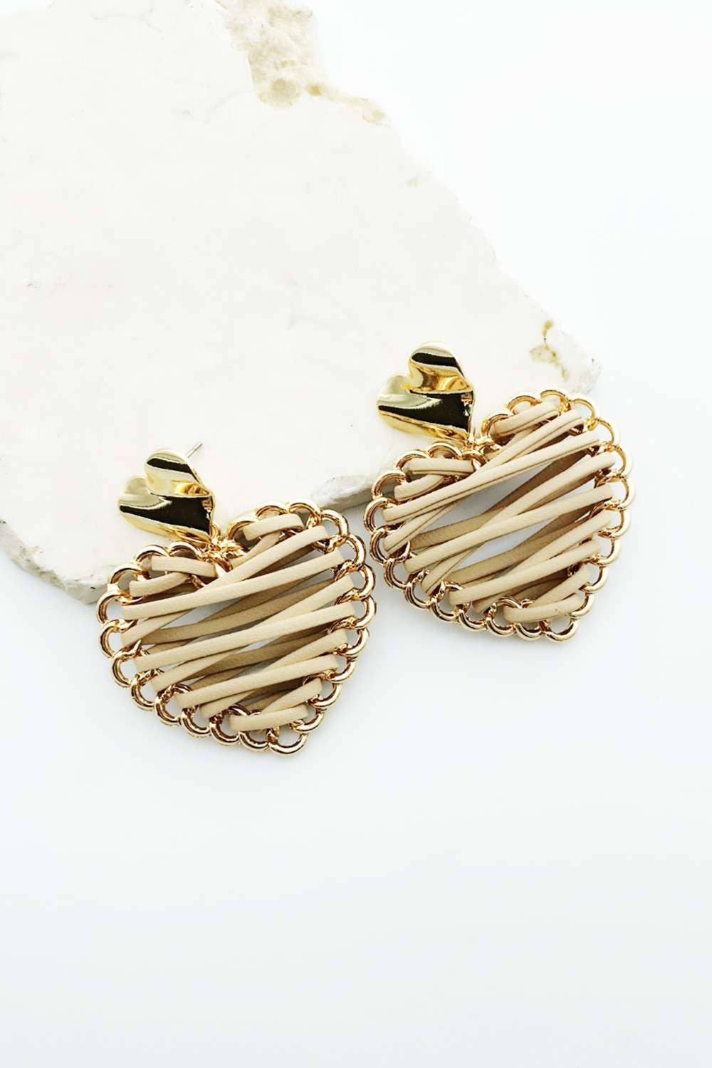 Été Rose – wholesale Dangle earrings – Weaved Heart Earrings