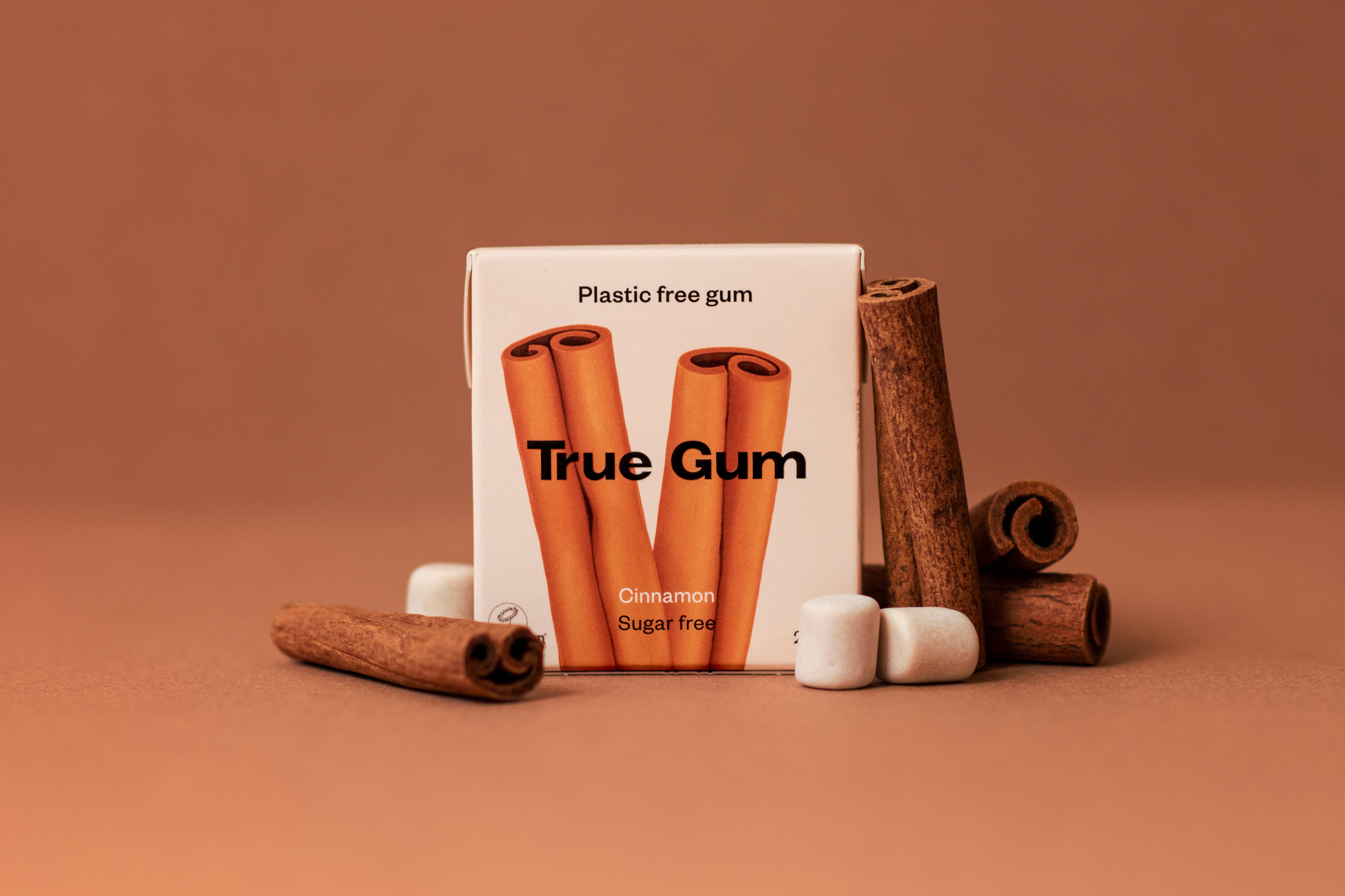 Gourmandise - Vente Chewing-gums - Chewing-gum sans plastique saveur cannelle TRUE GUM1