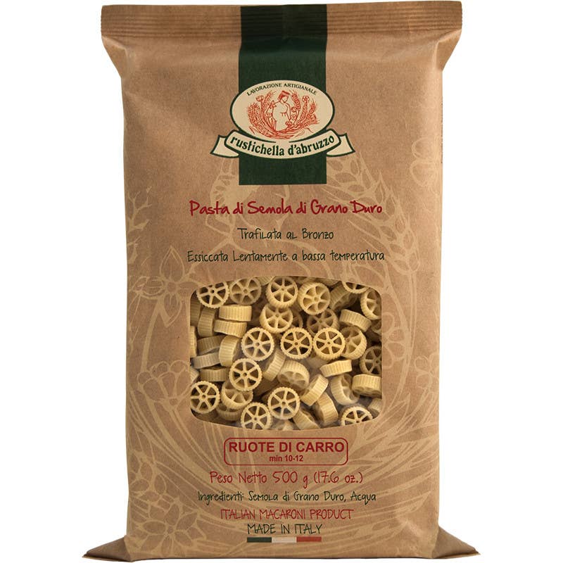 Casa Rustichella by Rustichella d'Abruzzo SpA – Großhandel Pasta – Rustichella d'Abruzzo Wagon Wheels Pasta 500 g0