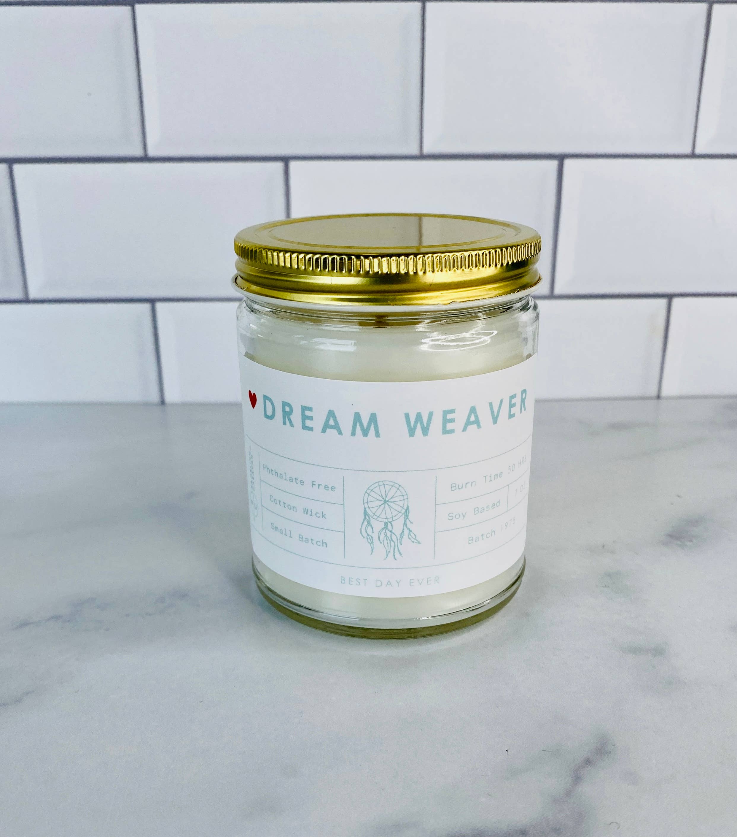 White Dream Weaver Candle for wholesale on Faire0