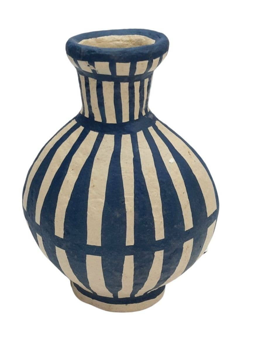 Status Collections - Wholesale Vase - Blue Papier Mache Vase 28x14cm
