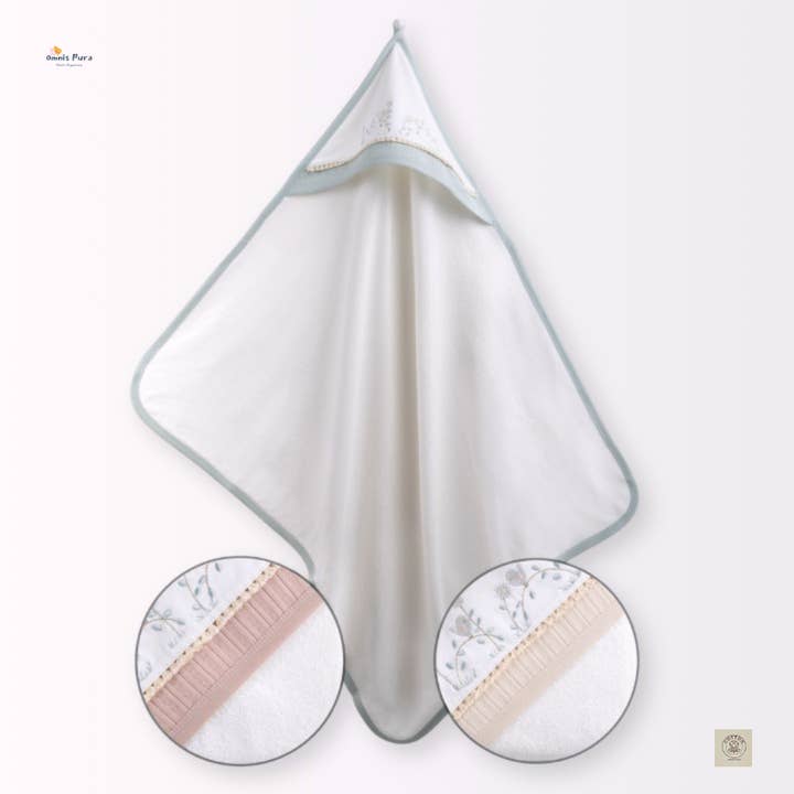 Premium Embroidered Hooded Baby Towel – 92×83 cm Soft Cotton for wholesale by Omnis Pura