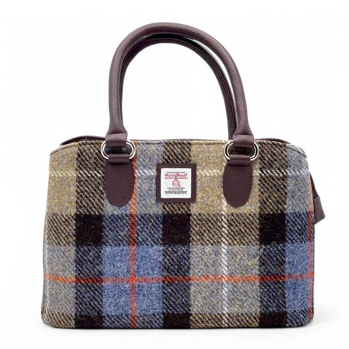 maccessori – wholesale Top handle bag – women's – Harris Tweed Top Handle Bag Blue Brown Check