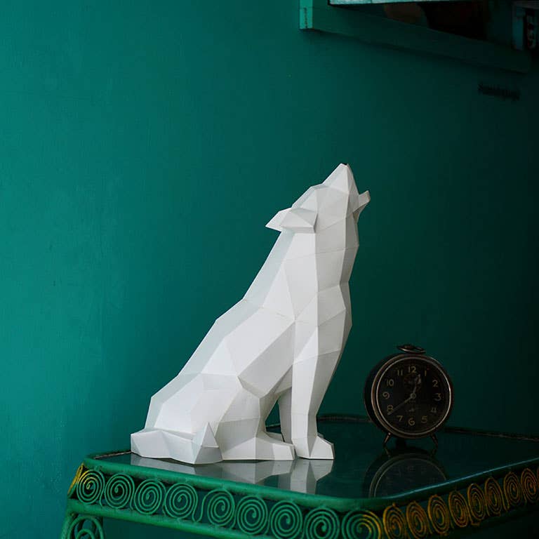 PAPERCRAFT WORLD – Großhandel Bastelset – Wolf 3D PaperCraft Origami Modell, Papierlampe17