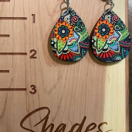 Shades Jewelry & Gifts - Wholesale Dangle Earrings - Shades of Blue Paisley Earrings3