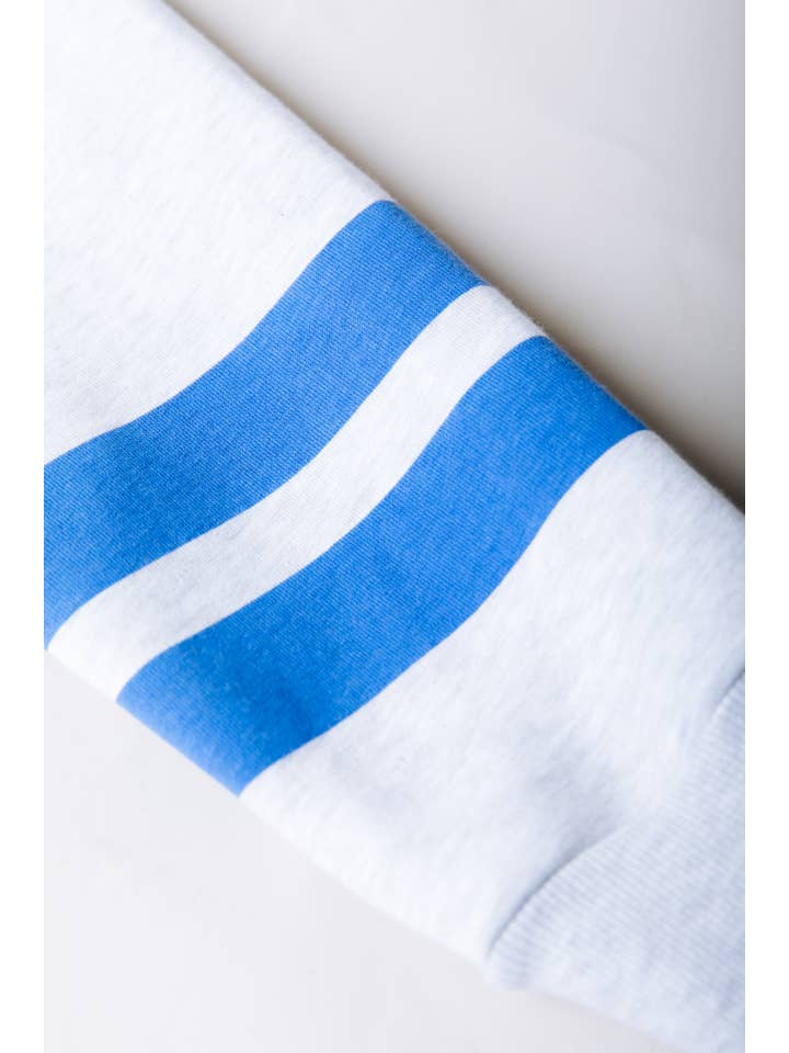 Logo Stripes Zip Sweat | Light grey melange for wholesale on Faire4