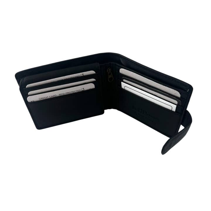 Black SMW09HL ~ Sheepskin Men's Tab Wallet for wholesale on Faire4