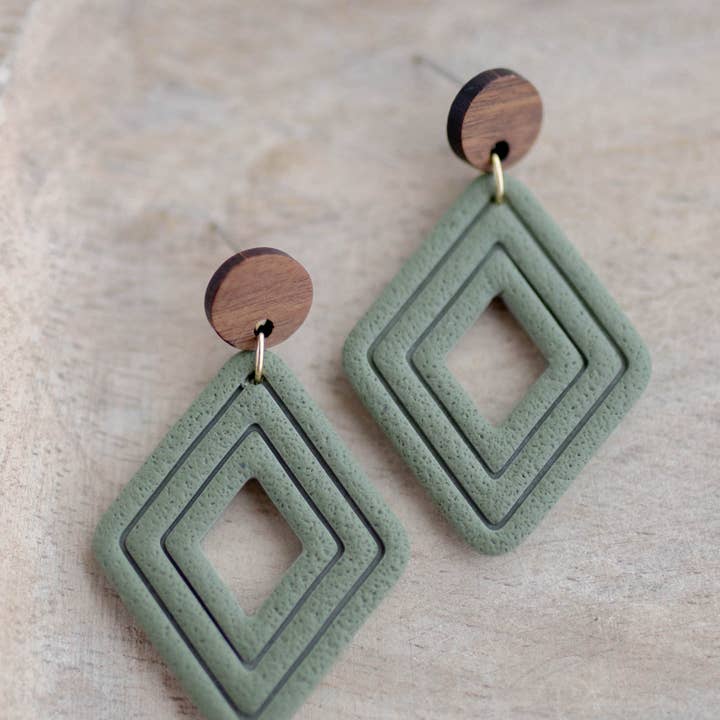 Boucles d'oreilles en argile | Desert Diamonds | Collection Desert pour la vente par Hazel n Blue