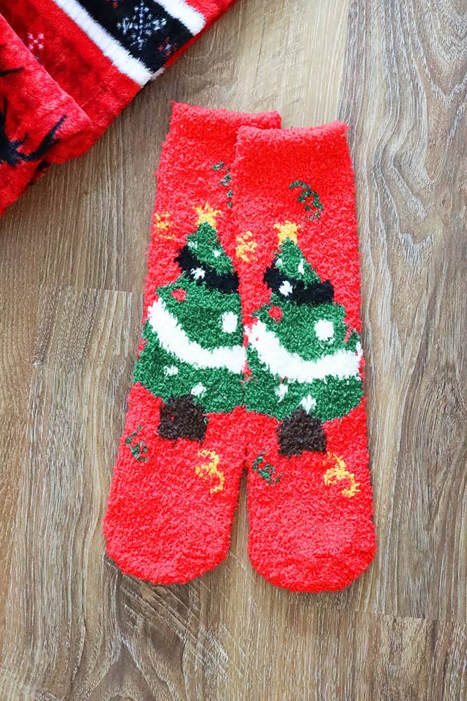 Hana - Wholesale Socks - Women's - Christmas Holiday Fuzzy Socks Set4
