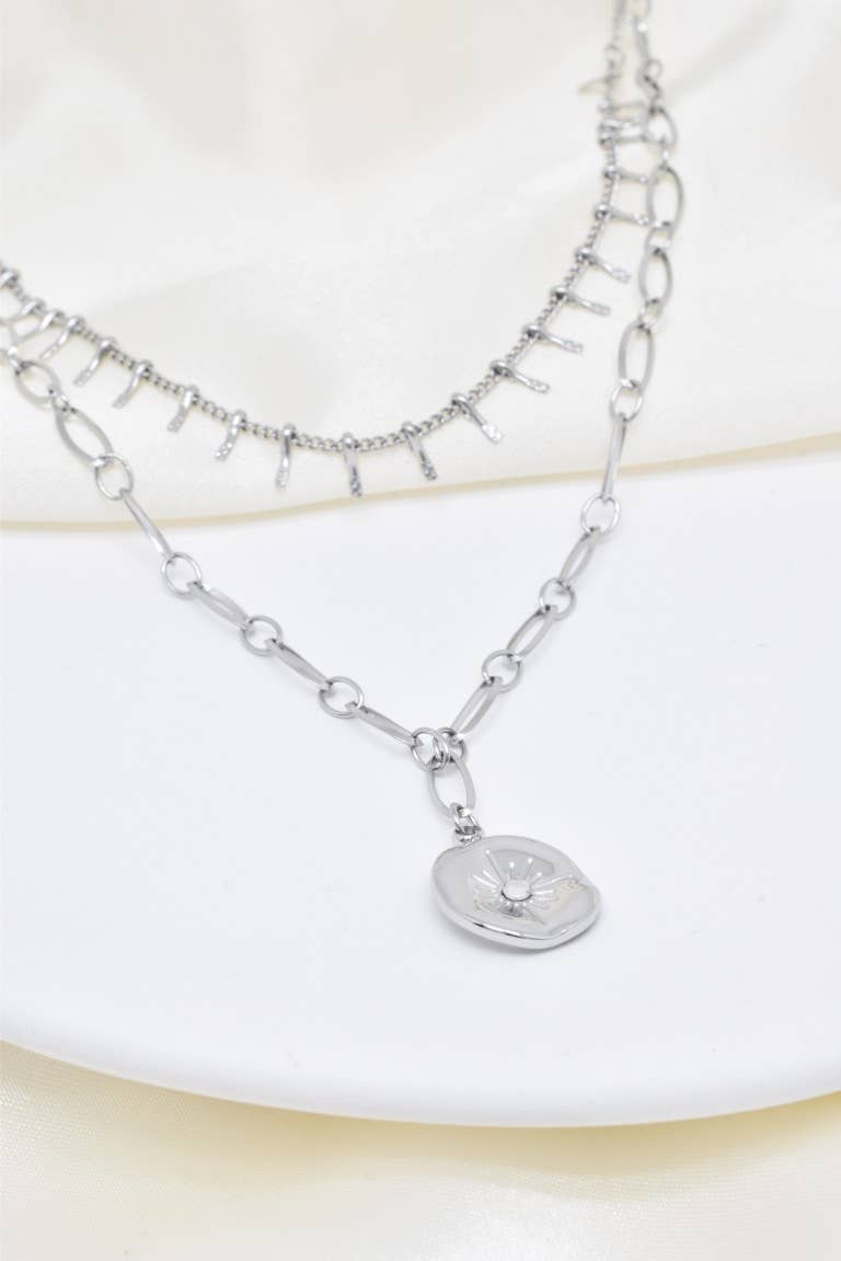 Kapyco – wholesale Pendant/charm necklace – Double-row stainless steel necklace - BJ2102562