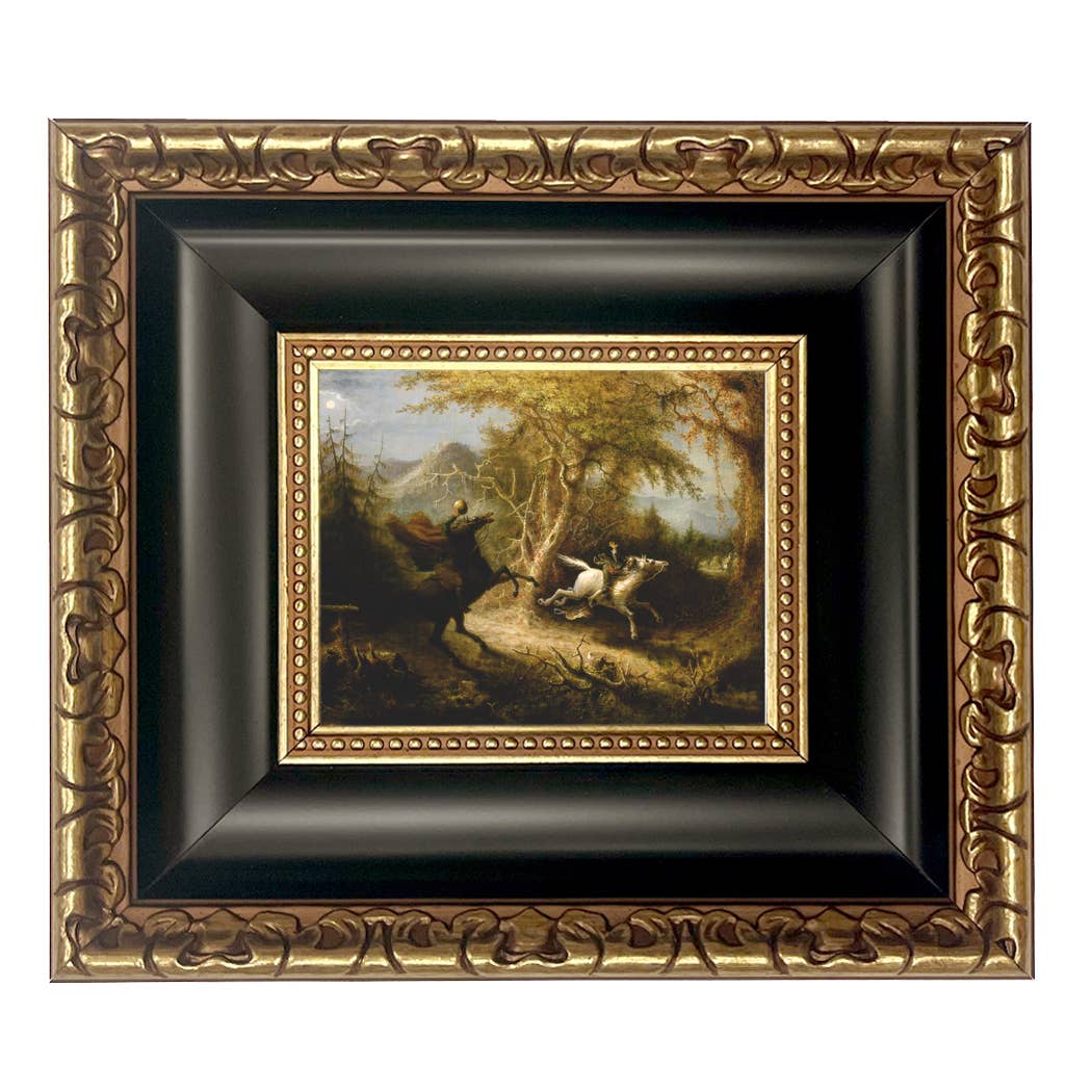 Madison Bay Co. - Historical Home Decor Reproductions - Wholesale Schilderen/Tekenen - Schilderijafdruk van de Ruiter zonder Hoofd die Ichabod Crane Achtervolgt56