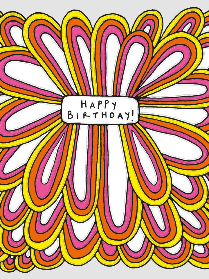 BIRTHDAY GREETING CARD FLOWER DESIGN RACHEL ELLEN for wholesale by Notes & Queries, Inc.
