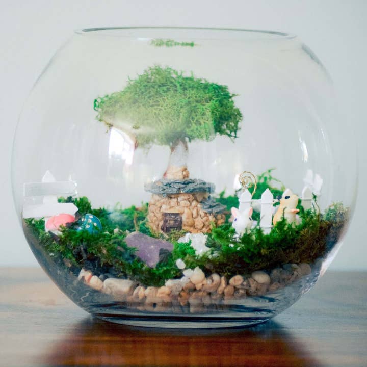 DIY terrarium kit with Birthstones, Fairy garden kit, for wholesale by Rishstudio