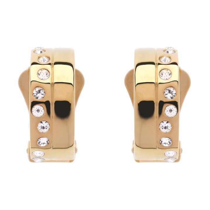 Guldkrystalbøjleklipsøreringe for engroshandel hos Emma Holland