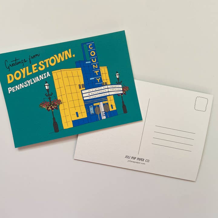 Hälsningar från Doylestown Pennsylvania vykort för wholesale av Joli Pop Paper Co.