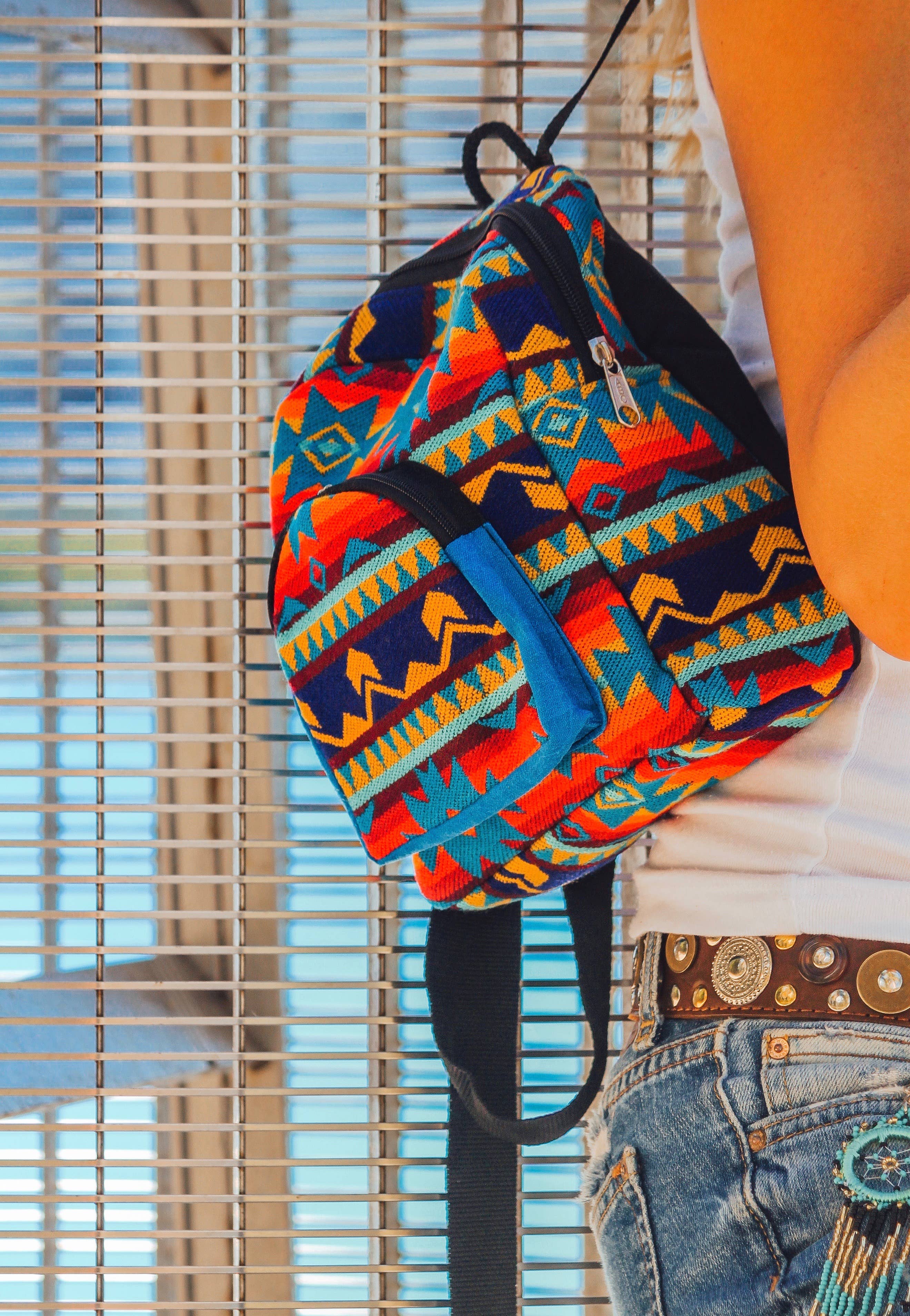 Pichincha - Vente Sac à dos – femme - Sac à dos équatorien à rayures tribales Mini « Baby »6