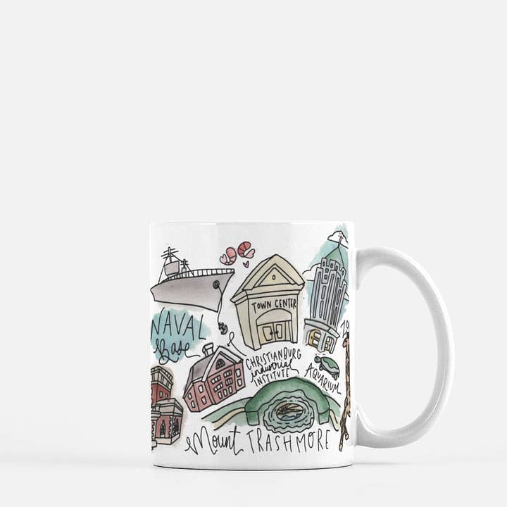 Virginia Beach, Virginia Aquarell-Tasse, Keramik, 11 oz für den Großhandel von Signet Sealed
