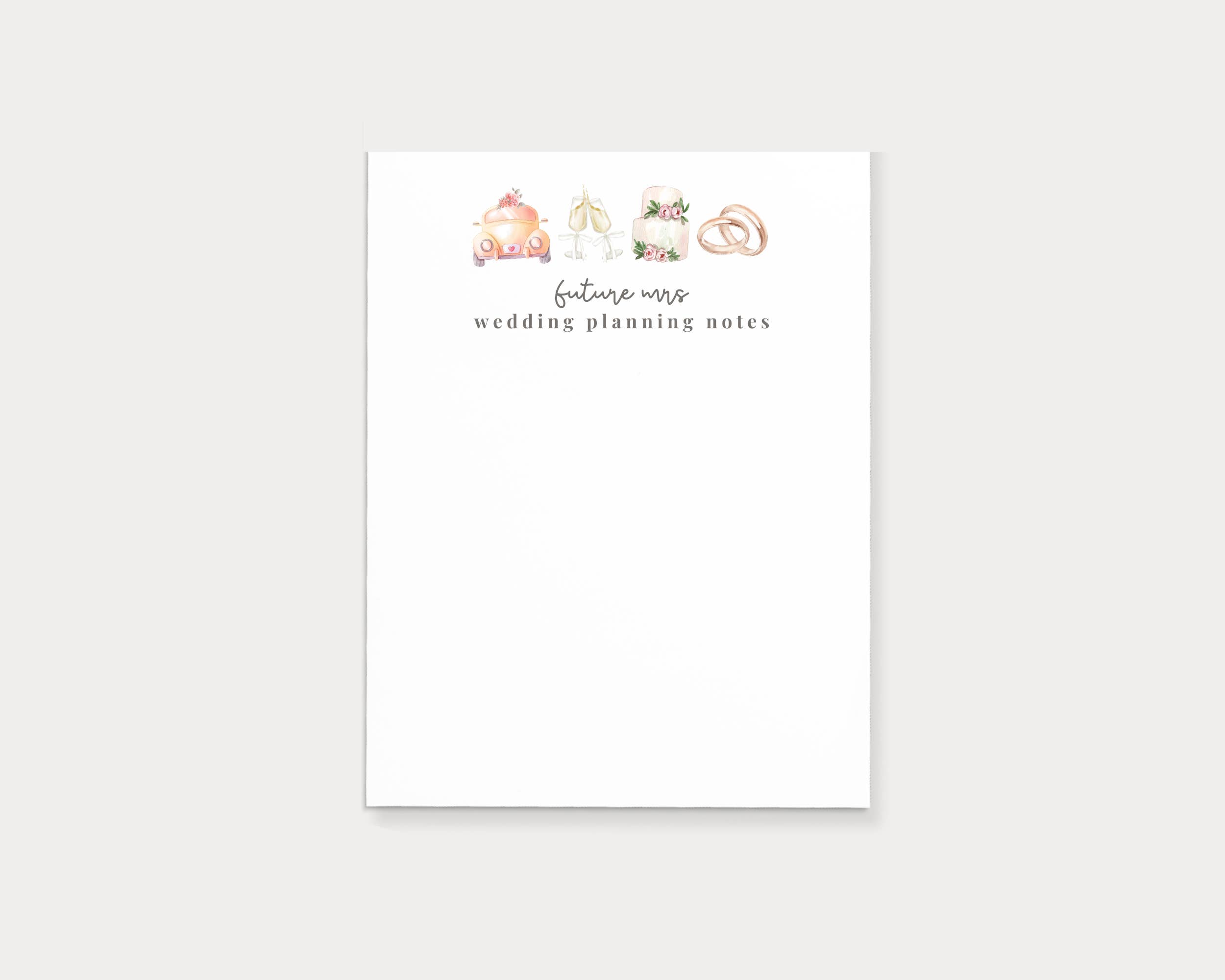 Paper and Clips Co. - Wholesale Notepad - Future Mrs Wedding Planning Notes Notepad | 4.25" x 5.5"