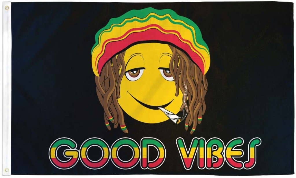 Flags Importer - Vendita all'ingrosso Bandiere - Bandiera Happy Face (Good Vibes) 3x5ft Poliestere1