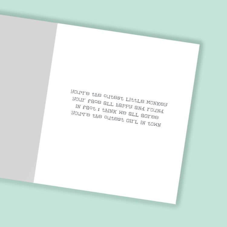 Quitting Hollywood – wholesale Birthday card – 1st Birthday Cheeky Monkey Card - Cute Kid's Birthday Card1