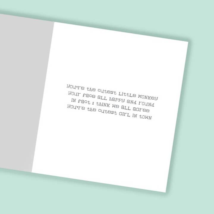 Quitting Hollywood – wholesale Birthday card – 1st Birthday Cheeky Monkey Card - Cute Kid's Birthday Card1