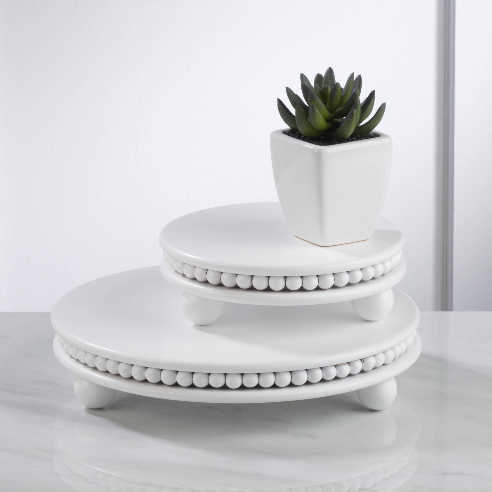 Tripar International - Wholesale Desk Riser - Round Wood Beaded Risers - Set of 22