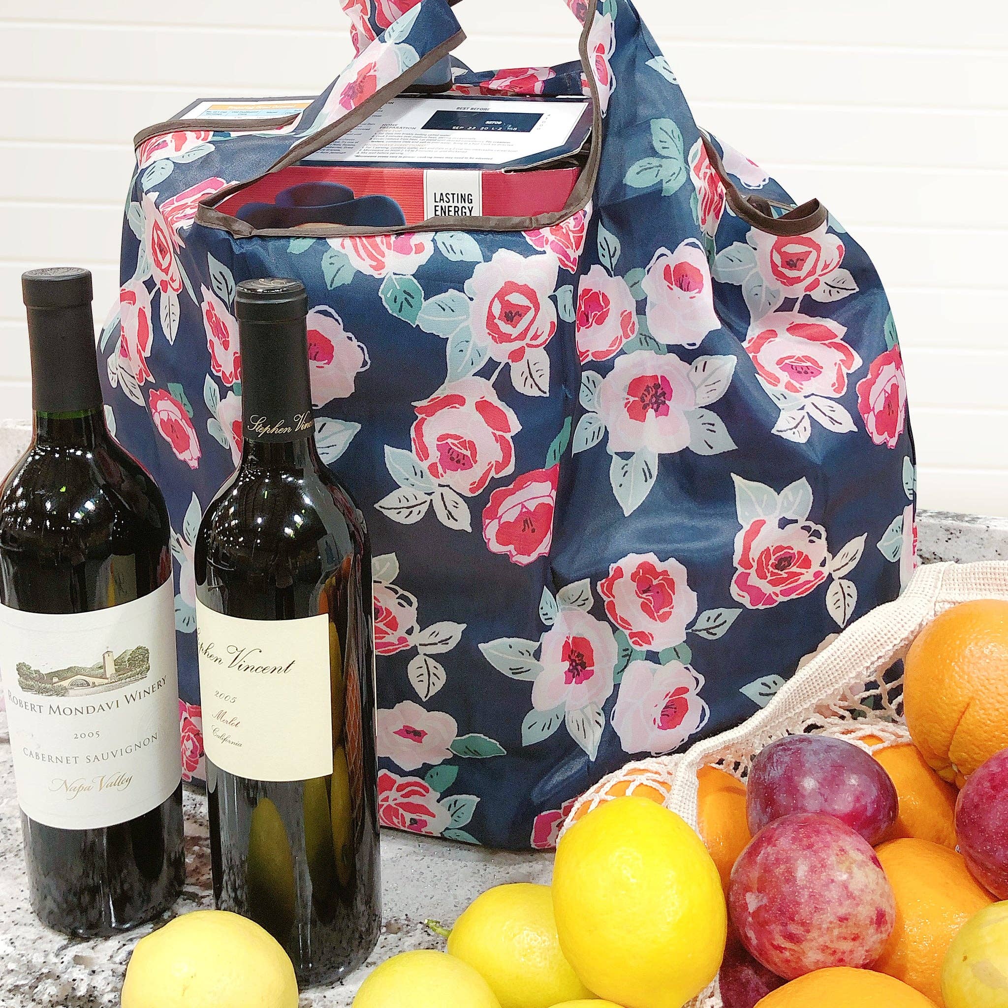 Wrapables.com - Vente Sacs de course/à provisions - Wrapables Lot de 5 grands sacs d'épicerie pliables en nylon15