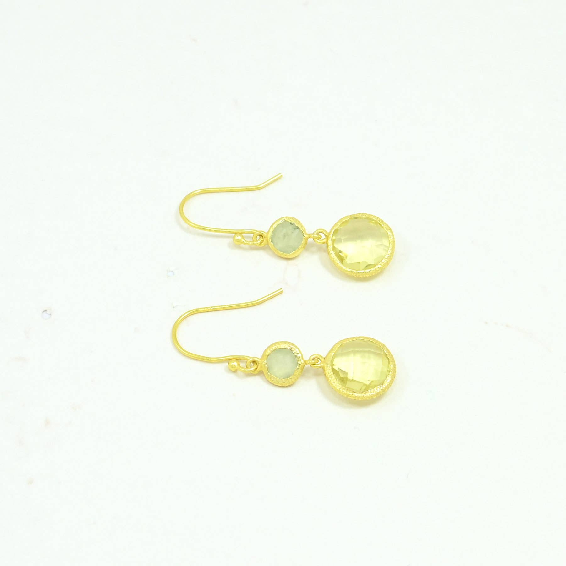 Schmuckoo Berlin - Wholesale Dangle Earrings - Yulia Earring Gold Silver 925 - Citrine & Prehnite