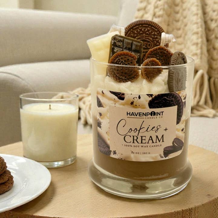 🍪🥛 Cookie & Cream – Decorative Candle for wholesale by Havenpoint Candle Company
