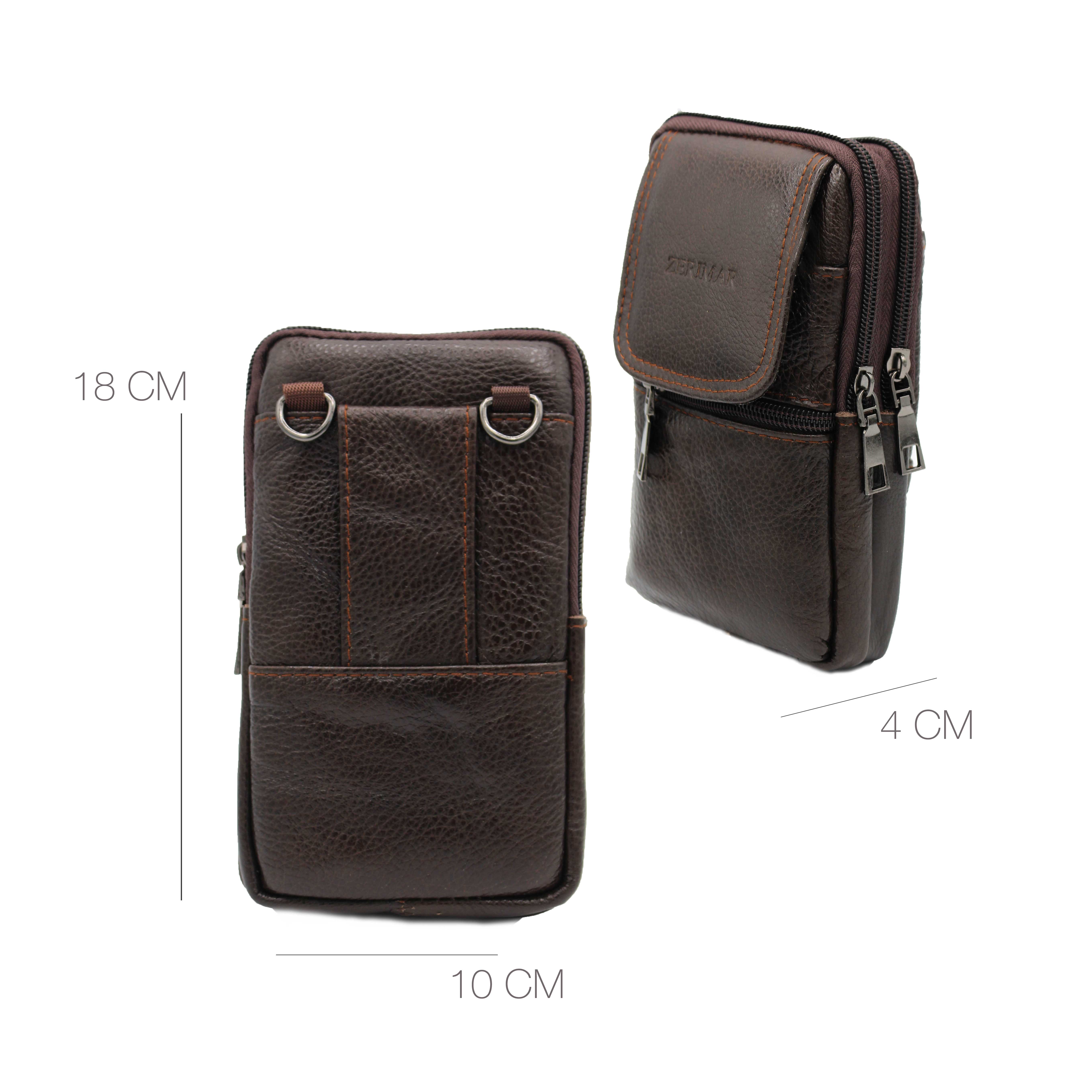 Marron Zerimar 1942 Borsa a tracolla in pelle 100% misure 18x10x4 cm in vendita all'ingrosso su Faire1