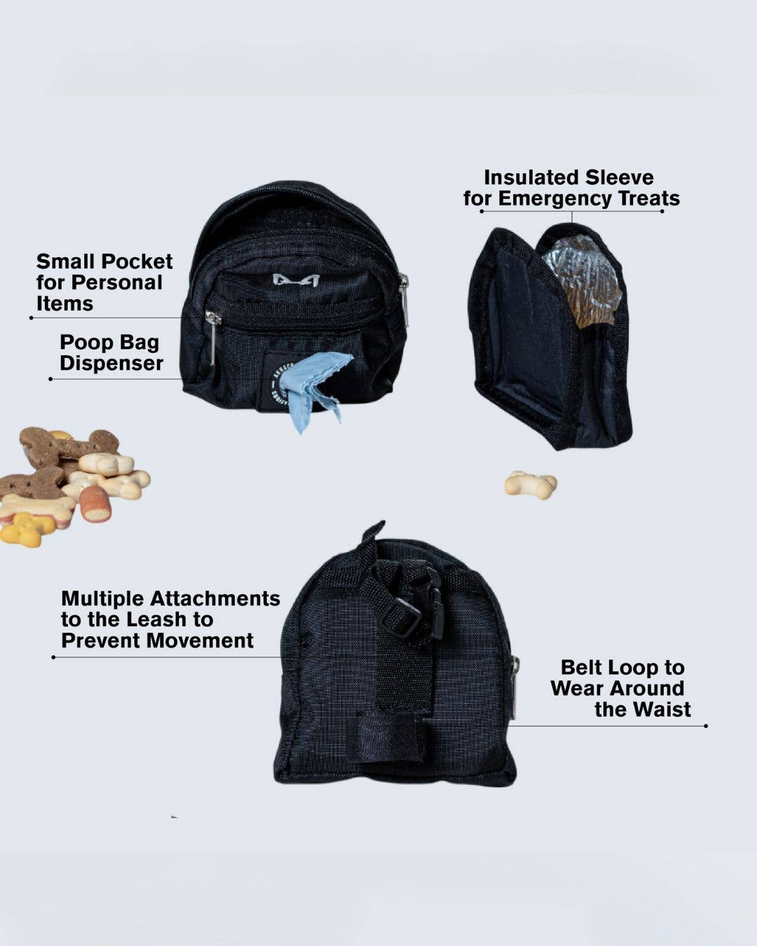 AkraCreations - Wholesale Pet Poop Bag Dispenser - Minipack – Dog Poop Bag Holder & Treat Pouch4