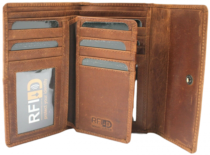 hide & chic – Engroshandel Tegnebog - Dame – RFID pung i fuldnarvet koskindslæder. Sort, brun, blå eller rød. Stil nr. 21004 Hide & Chic41