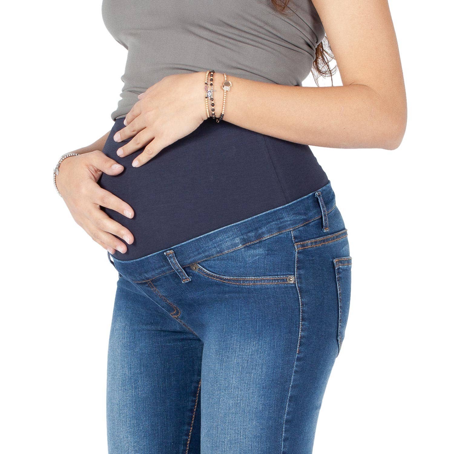 Milano, Basic maternity jeans - slim fit - Medium Blue for wholesale on Faire14