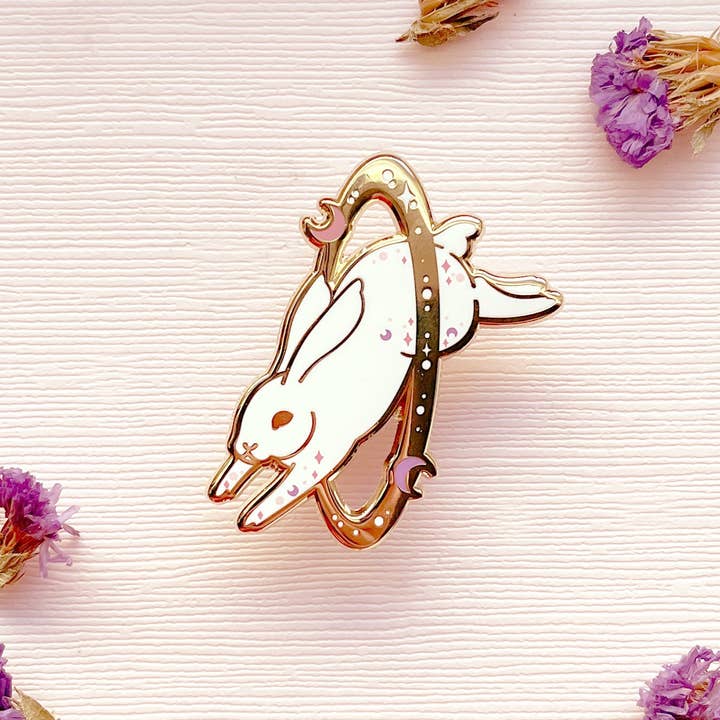 Alum and Ink - Wholesale Lapel Pin/Button - Cosmic Rabbit Enamel Pin