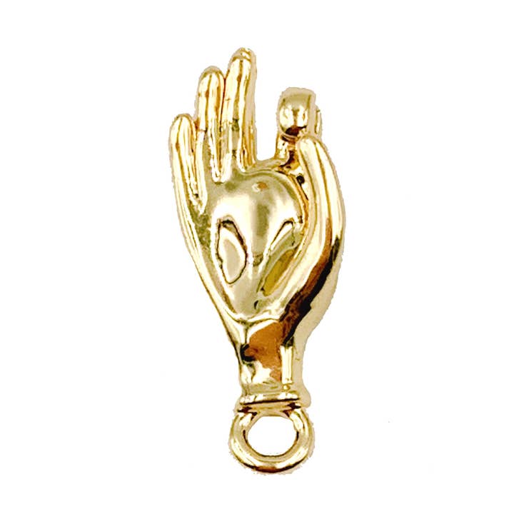 Gold Filled Okay Hand Gesture Charm Pendant, CP1207 for wholesale by Beads Creation