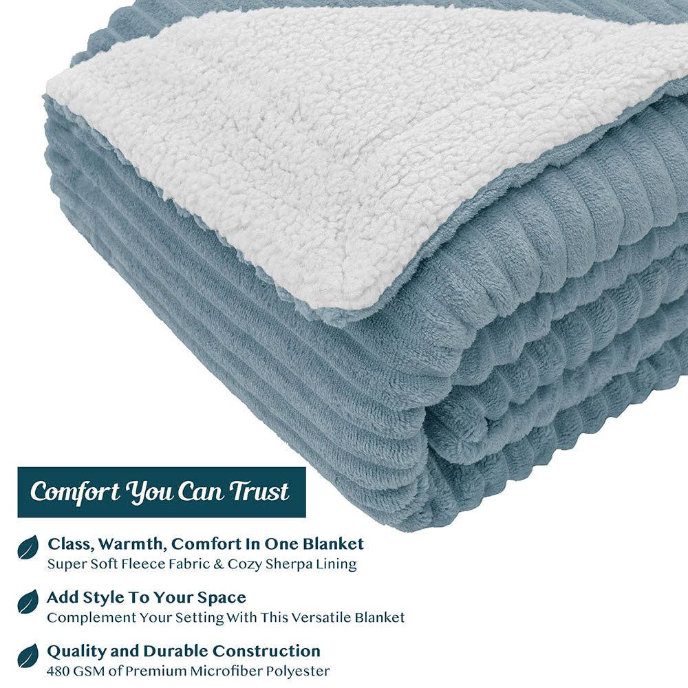 Pavilia - Vente Plaids - Plaid Sherpa côtelé10