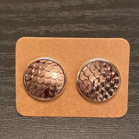 SMA Artistry Creations - Wholesale Stud/Post Earrings - 12mm Mermaid Cabochon Stud Earrings8