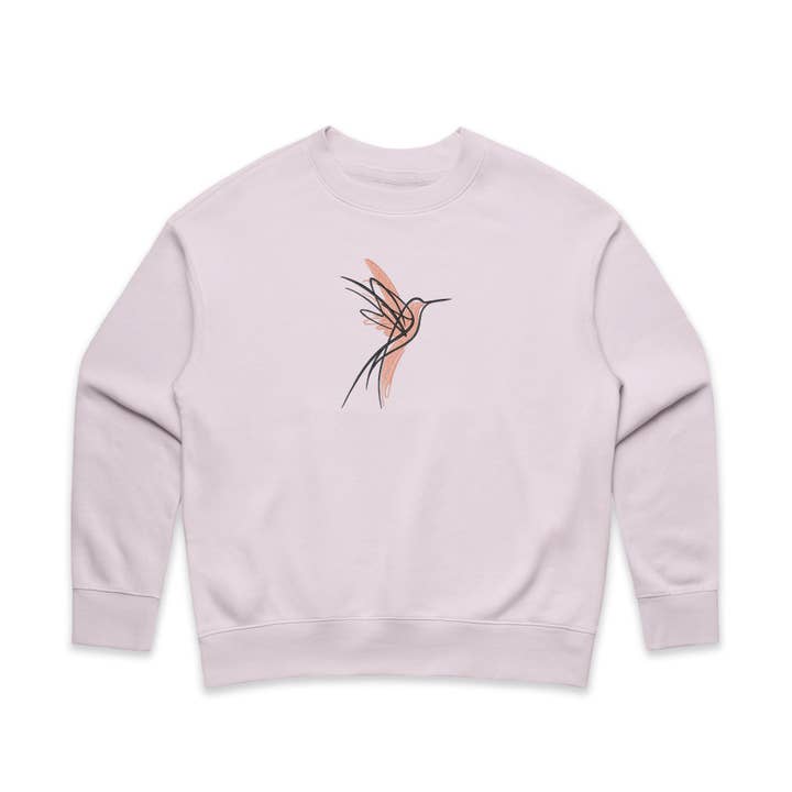 Hummingbird - Embroidered Wo's Relax Crew | 4160 for wholesale by Nwyrkr