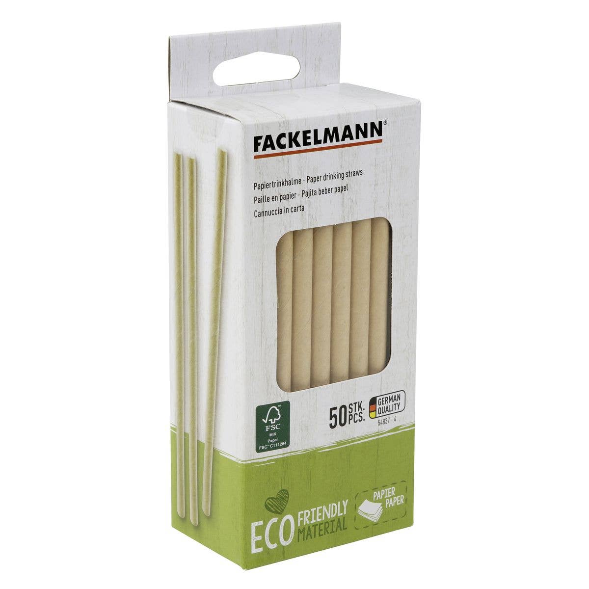 Fackelmann - Wholesale Drink Stirrer - Box of 50 Fackelmann Eco Fri brown rigid paper straws0
