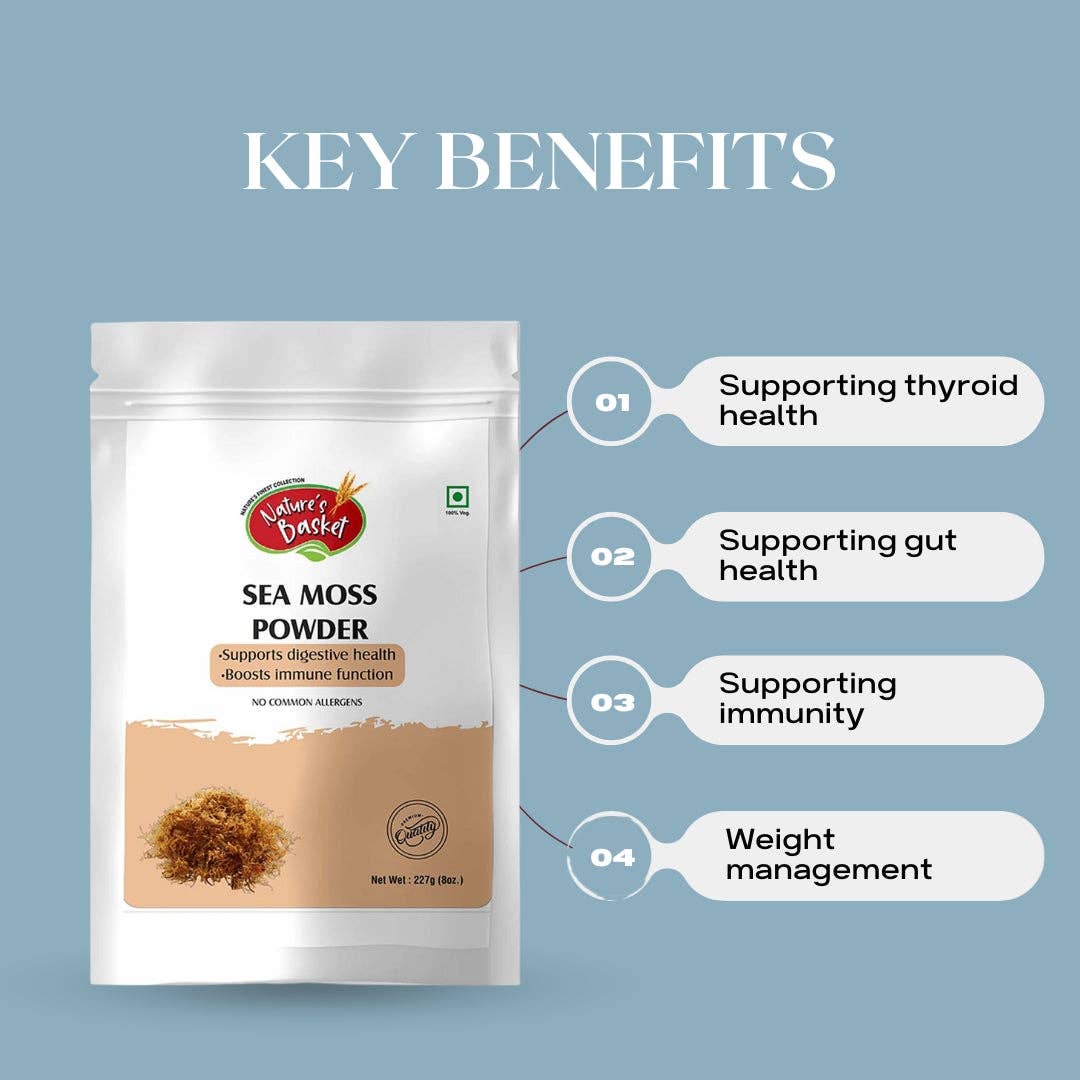 Natures Basket - Wholesale Protein/superfood powder - Nature's Basket Sea Moss (Chondrus Crispus) Powder 227g - Marine Wellness Boost4