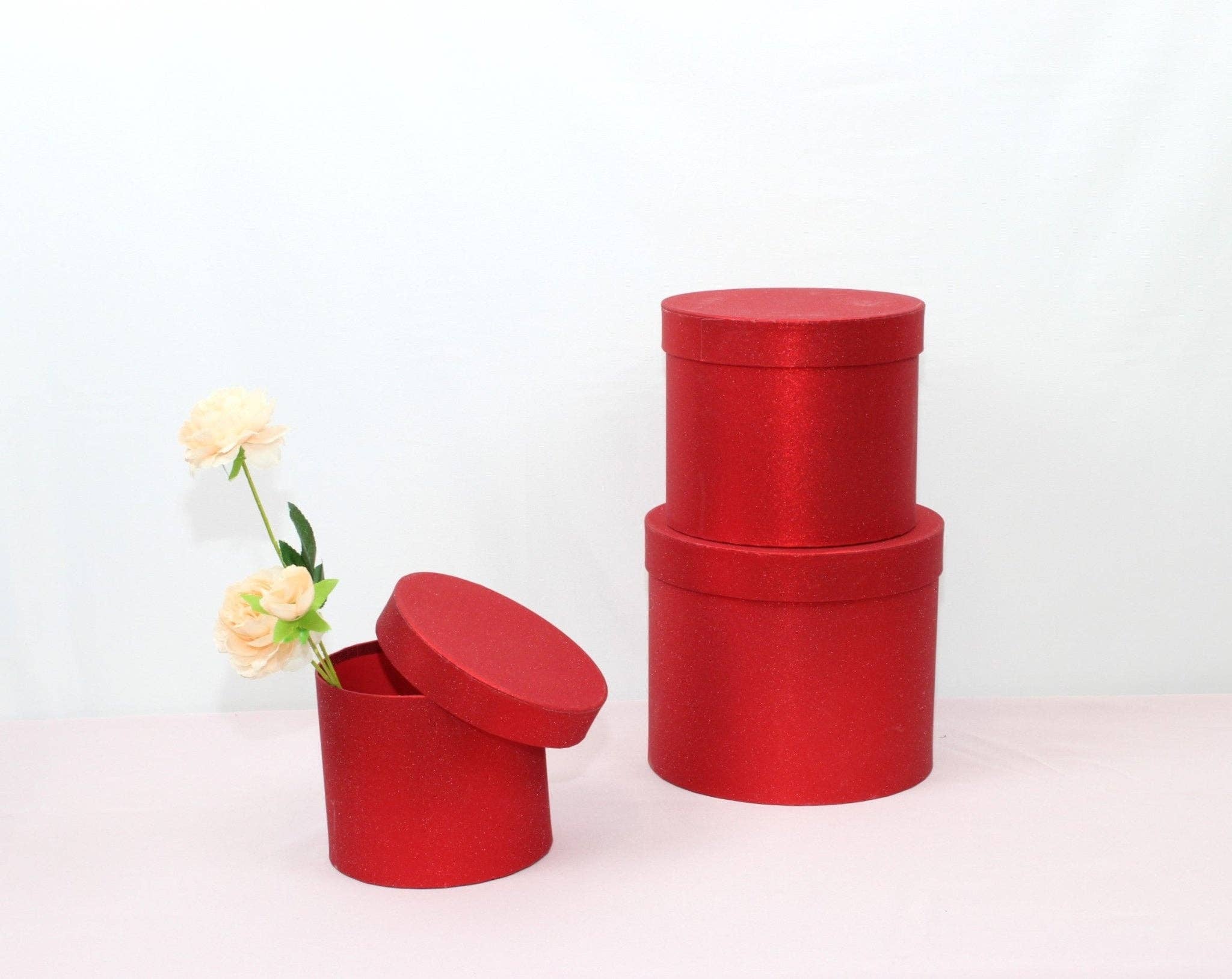 Elegant Design Supply - Wholesale Decorative Box - Shiny Round Flower Hat Box with Lid10