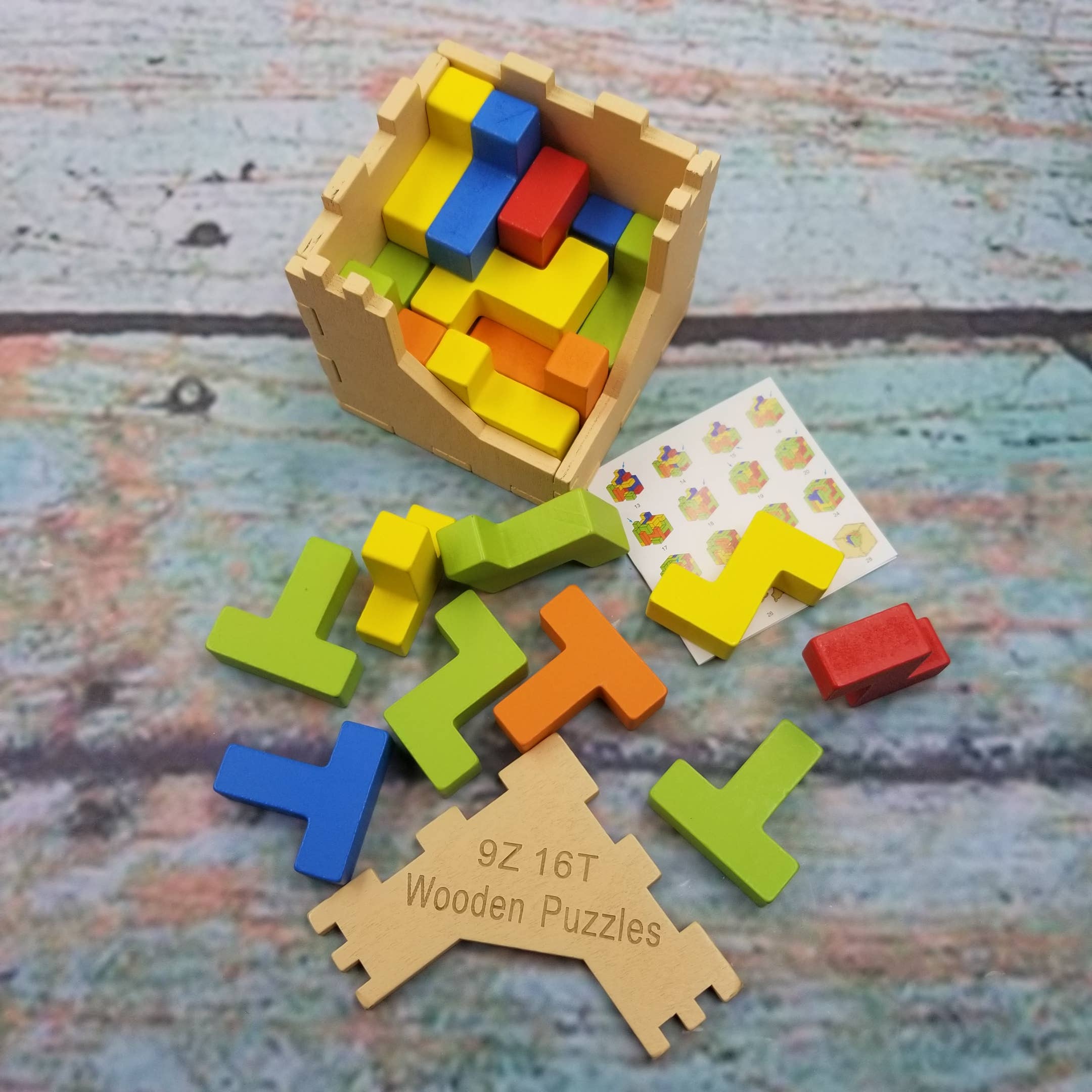 MIAS SHOP - Wholesale Puzzle - Kids - Wood Brain Puzzle 3D Box Building Block Toy2