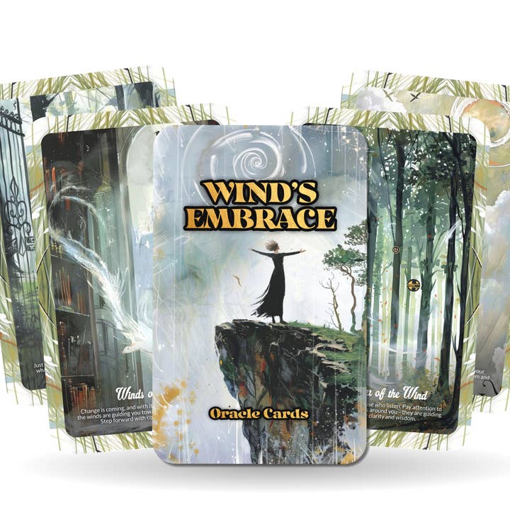 Oráculo do Abraço do Vento - 22 Cartas de Oráculo - Flua com a Mudança e o Sopro da Vida por atacado de Ibiza Tarot USA