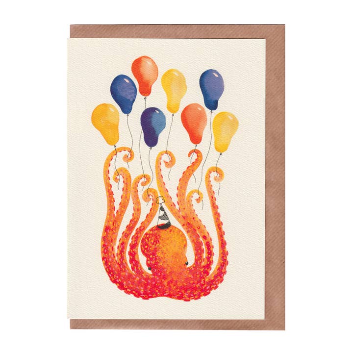 Feestoctopus - Verjaardagskaart voor wholesale door Bella & The Moon