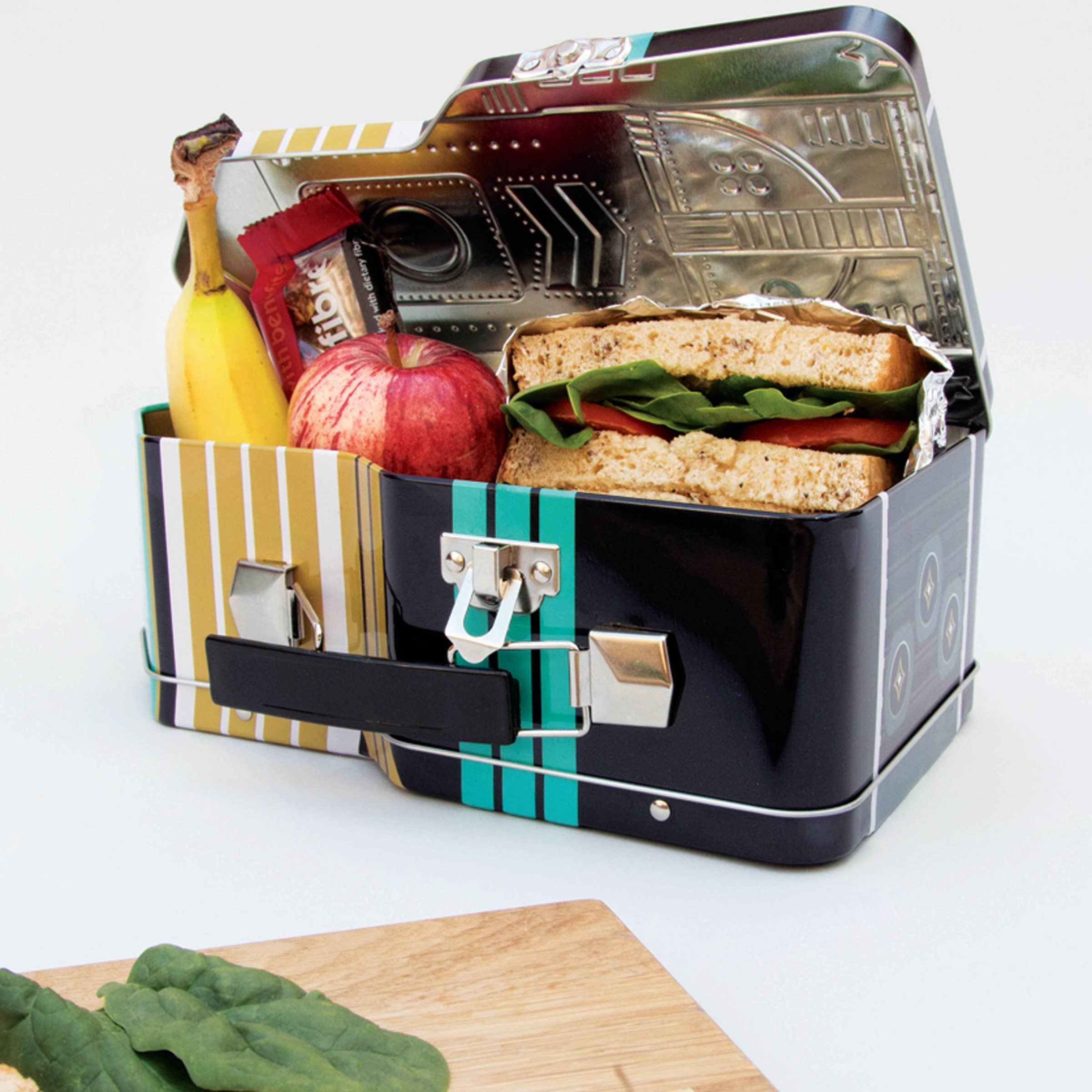 Luckies of London – Engroshandel Madpose/-kasse – Børn – Rocket Madkasse - Sort og Grøn1