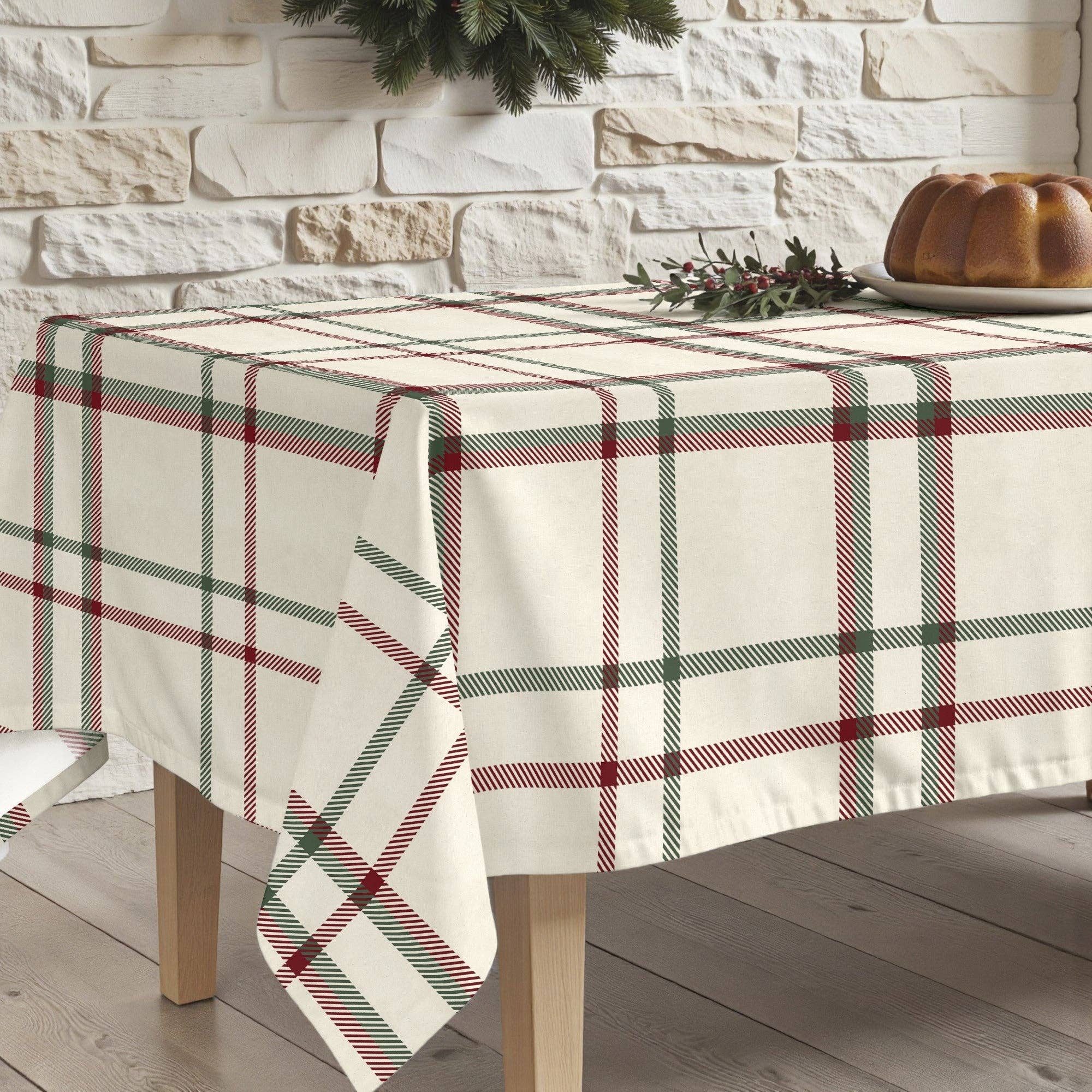 SG HOGAR – wholesale Tablecloth – Christmas Plaid Stain-Resistant Tablecloth1